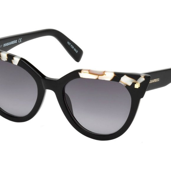 New DSQUARED DQ0277 Black Cat-Eye Sunglasses